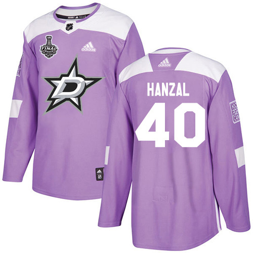 Adidas Men Dallas Stars 40 Martin Hanzal Purple Authentic Fights Cancer 2020 Stanley Cup Final Stitched NHL Jersey